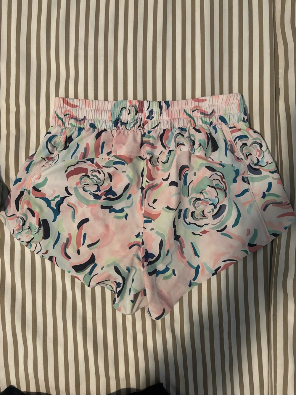 Athleta Pink Multi Floral Print Athletic Shorts